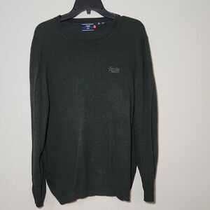 Superdry 2XL Men's Green Sweater Cotton Cashmere